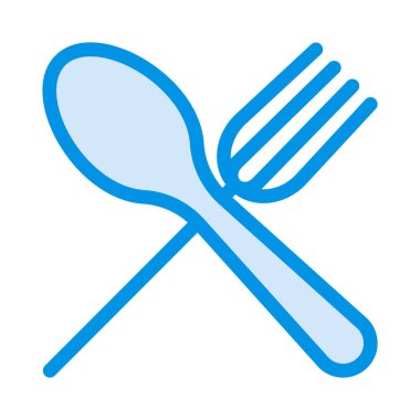 çatal kaşık düz simgesi, vektör, illüstrasyon