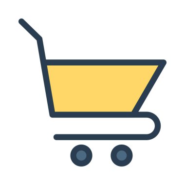 alışveriş sepeti düz simgesi, vektör