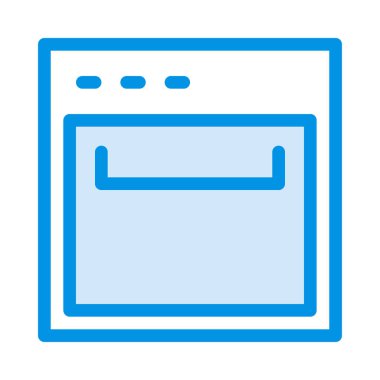 Fırın düz simgesi, vektör, illüstrasyon