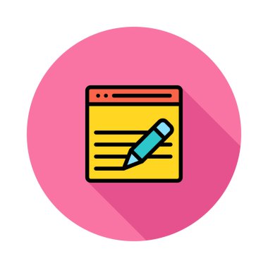 Web bağlantı renk simgesi. Vektör çizim