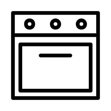 Fırın düz simgesi, vektör, illüstrasyon