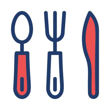 çatal bıçak ve kaşık düz kutsal kişilerin resmi, vektör, illüstrasyon