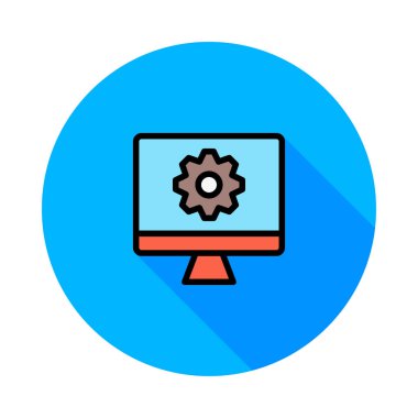 Web bağlantı renk simgesi. Vektör çizim