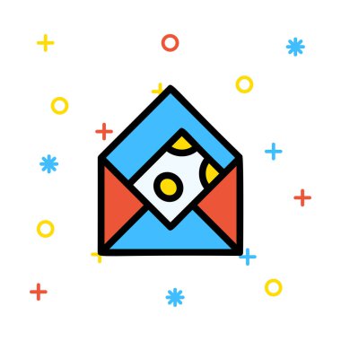 Web bağlantı renk simgesi. Vektör çizim