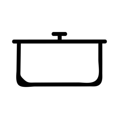 Tencere düz simgesi, vektör, illüstrasyon