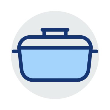 Tencere düz simgesi, vektör, illüstrasyon