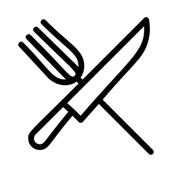 Gabel Und Messer Web Symbol Vektor — Stockvektor