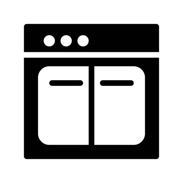 Oven Vlakke Icon Vector Illustratie — Stockvector