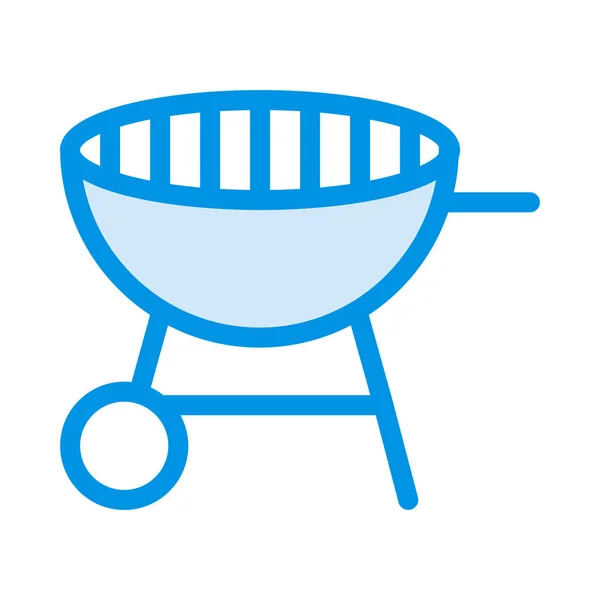 Barbecue Grill Lapos Ikon Vektor Ábra — Stock Vector
