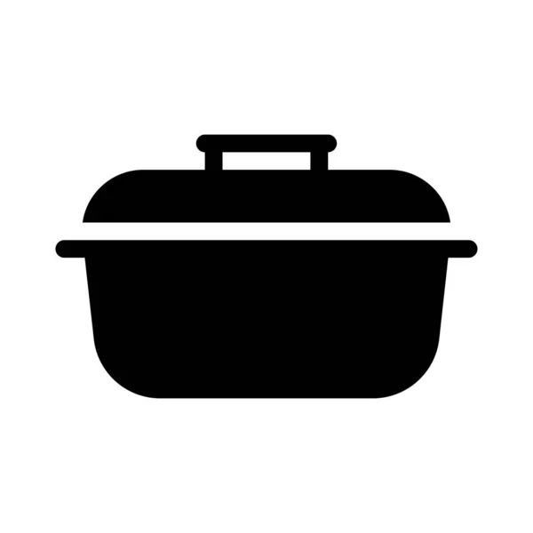 Saucepan Flat Icon Vector Illustration — Stock Vector