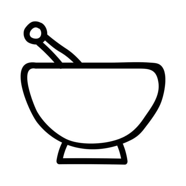 Mortero Pestle Icono Plano Vector Ilustración — Vector de stock