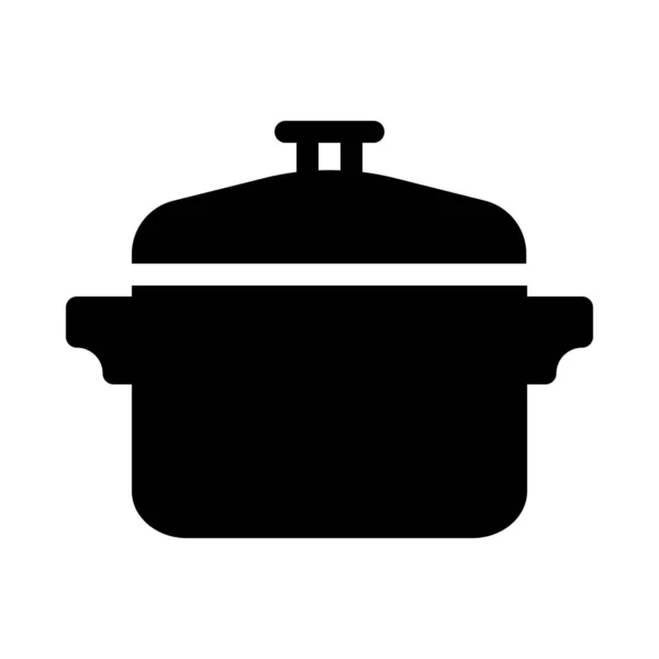 Saucepan Flat Icon Vector Illustration — Stock Vector