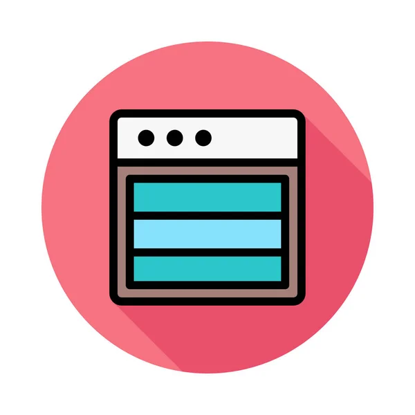 Horno Plano Icono Vector Ilustración — Vector de stock