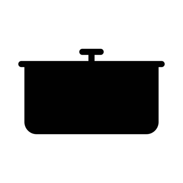 Saucepan Flat Icon Vector Illustration — Stock Vector