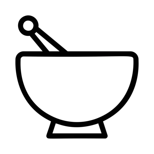 Mortar Pestle Flat Icon Vector Illustration — Stock Vector