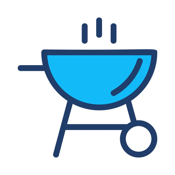 Barbecue Grill Icône Plate Vecteur Illustration — Image vectorielle