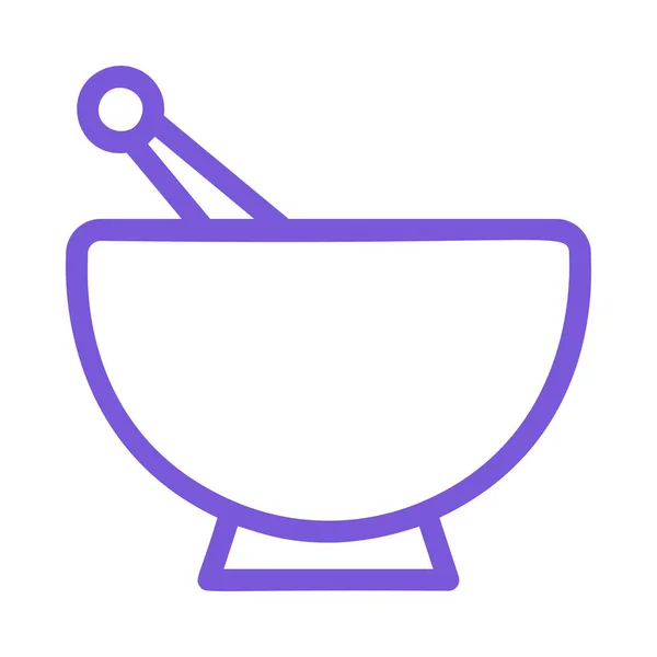 Mortero Pestle Icono Plano Vector Ilustración — Archivo Imágenes Vectoriales