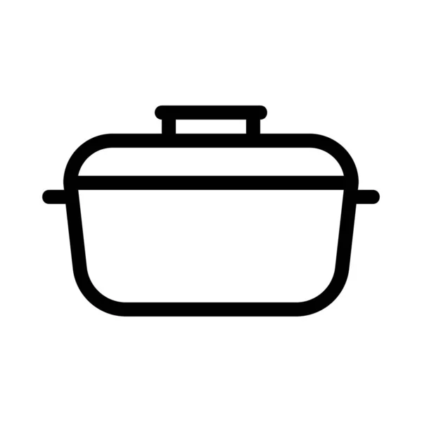 Casserole Icône Plate Vecteur Illustration — Image vectorielle