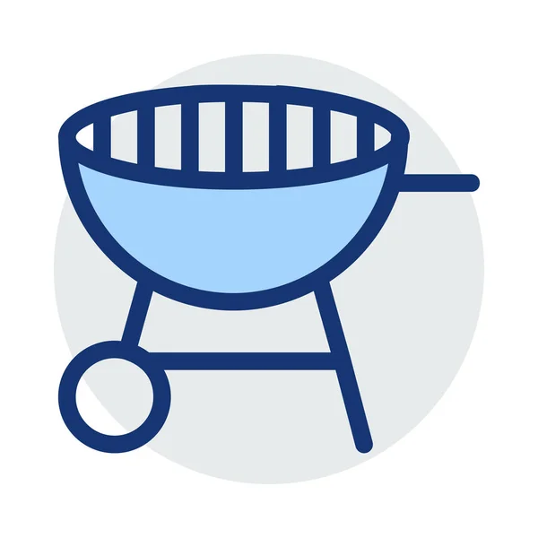 Barbecue Grill Icône Plate Vecteur Illustration — Image vectorielle