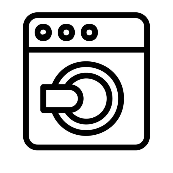 Platte Machine Symbool Vector Illustratie Wassen — Stockvector