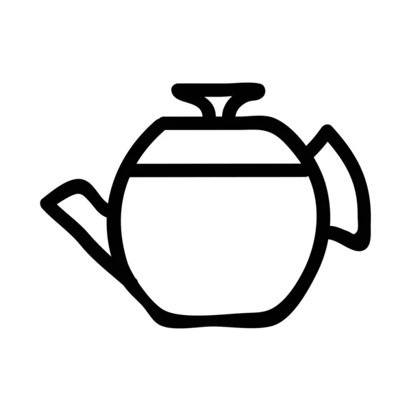 Teapot Flat Icon Vector Illustration — Stock Vector