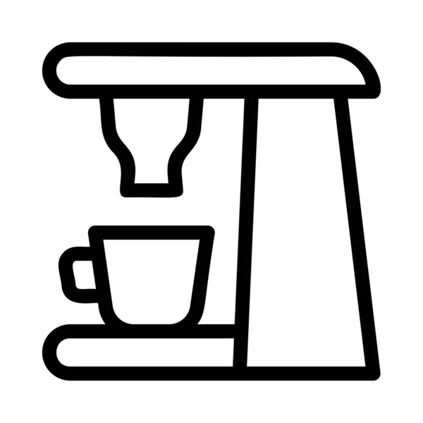 Máquina Café Ícone Plano Vetor Ilustração — Vetor de Stock