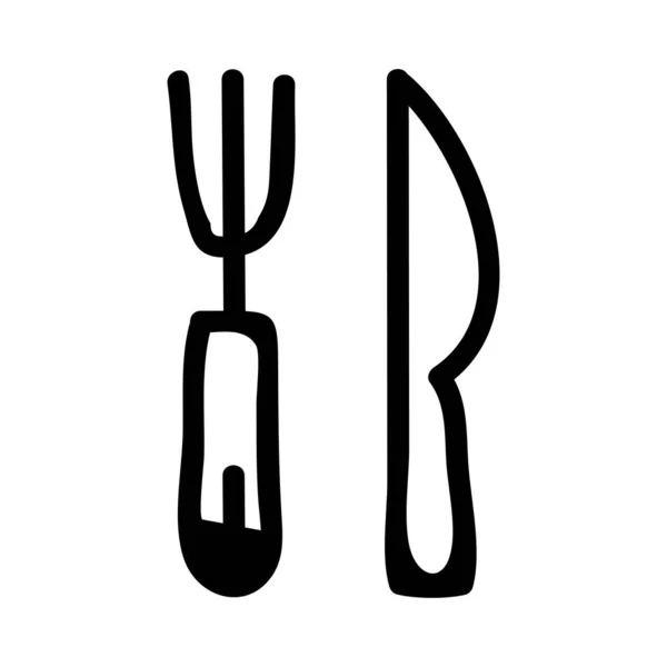 Tenedor Cuchillo Icono Web Vector — Archivo Imágenes Vectoriales