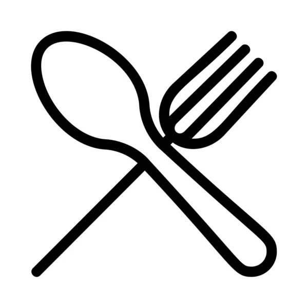 Fork Spoon Flat Icon Vector Illustration — Stock Vector