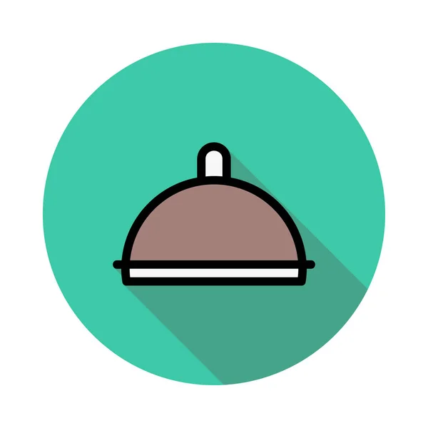 Restaurant Serviert Gericht Flache Symbol Vektor Illustration — Stockvektor