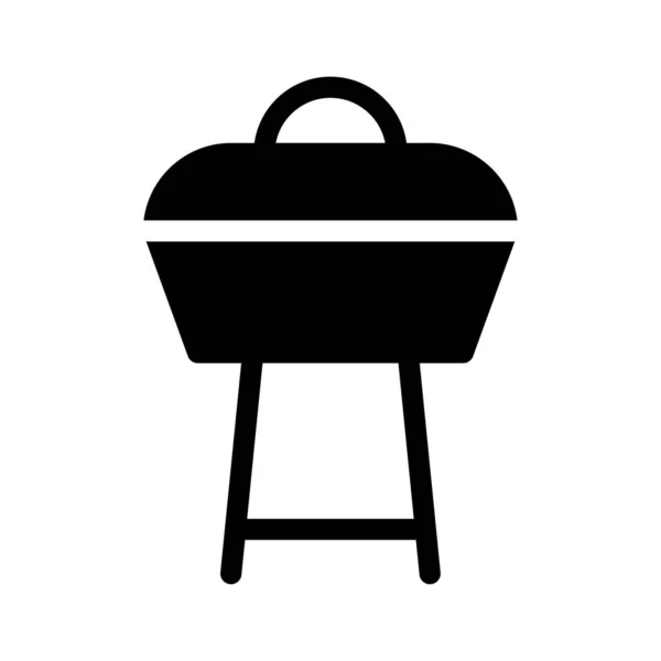Barbecue Grill Icône Plate Vecteur Illustration — Image vectorielle