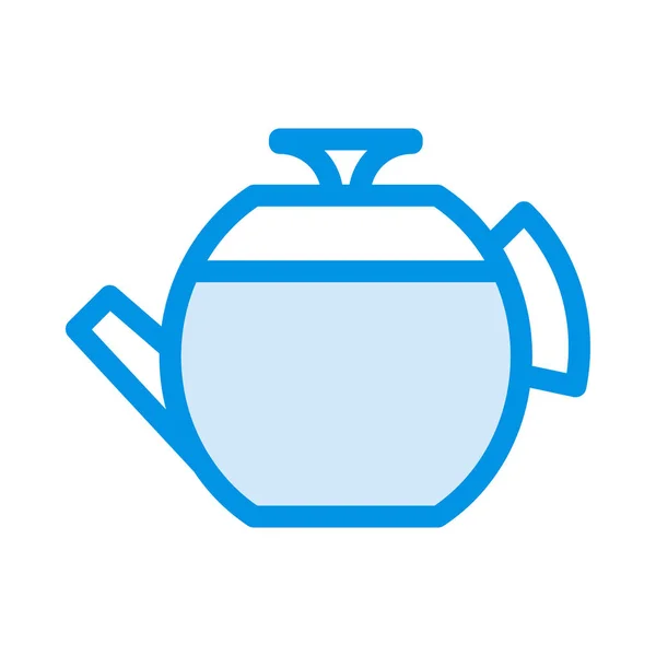 Teapot Flat Icon Vector Illustration — Stock Vector