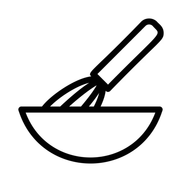Whisk Bowl Flat Icon Vector Illustration — Stock Vector