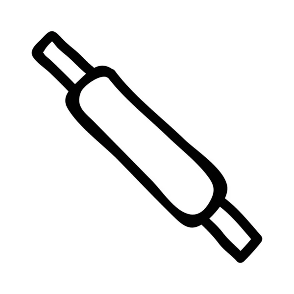 Rolling Pin Icono Plano Vector Ilustración — Archivo Imágenes Vectoriales