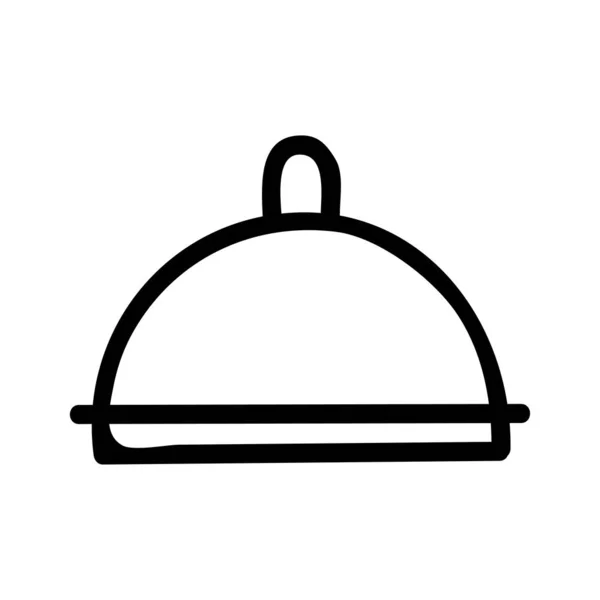 Restaurant Serviert Gericht Flache Symbol Vektor Illustration — Stockvektor