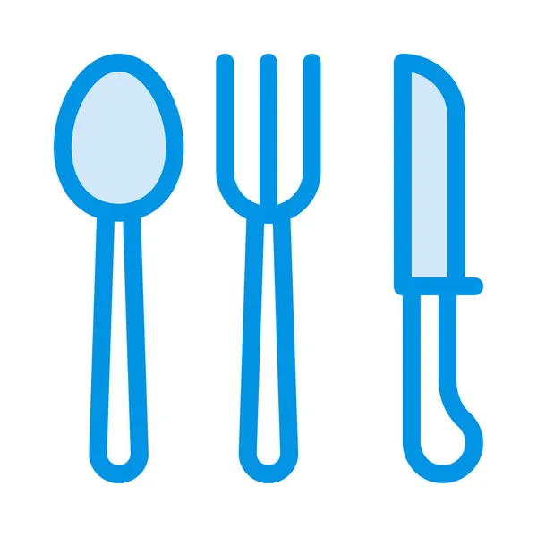 Fork Knife Spoon Flat Icon Vector Illustration — Stock Vector