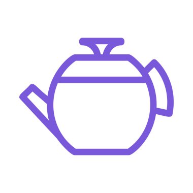 Çaydanlık düz simgesi, vektör, illüstrasyon