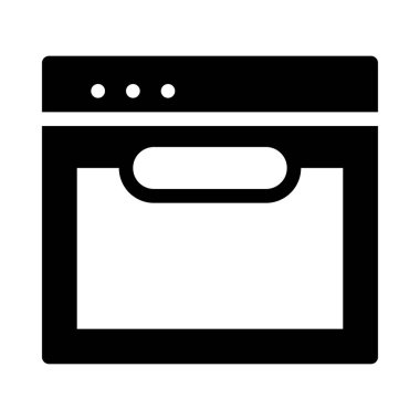 Fırın düz simgesi, vektör, illüstrasyon