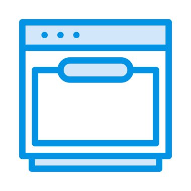 Fırın düz simgesi, vektör, illüstrasyon