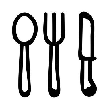 çatal bıçak ve kaşık düz kutsal kişilerin resmi, vektör, illüstrasyon