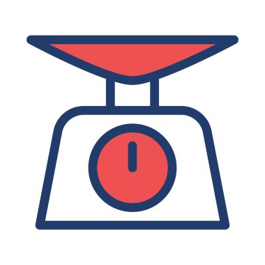 Mutfak terazi düz simgesi, vektör, illüstrasyon