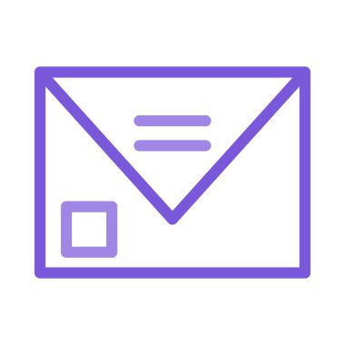 posta düz simgesi, vektör illüstrasyonu 