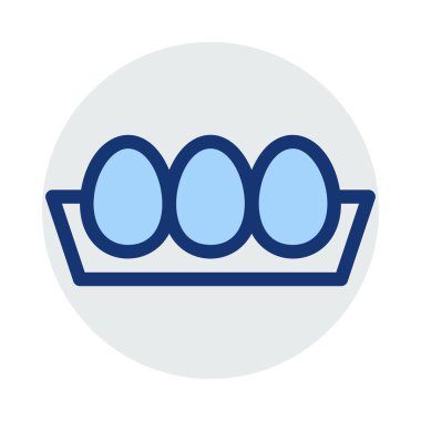 yumurta kase düz simgesi, vektör, illüstrasyon