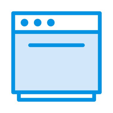 Fırın düz simgesi, vektör, illüstrasyon