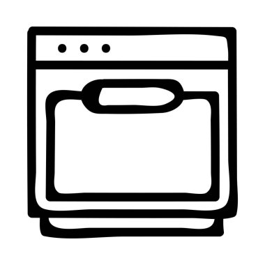 Fırın düz simgesi, vektör, illüstrasyon