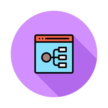 Web bağlantı renk simgesi. Vektör çizim