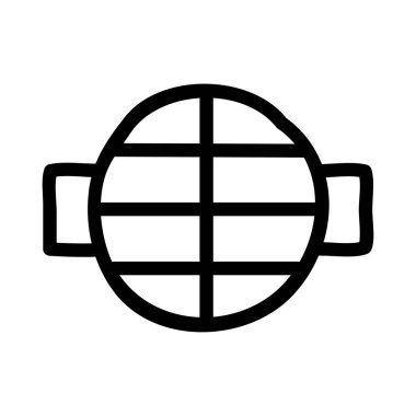 Barbekü ızgara düz simgesi, vektör, illüstrasyon