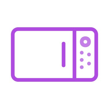 mikrodalga düz simgesi, vektör, illüstrasyon