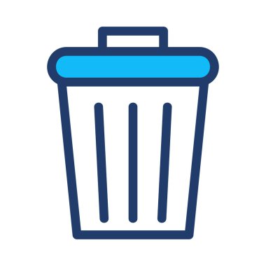 Mutfak çöp tenekesi düz simgesi, vektör, illüstrasyon