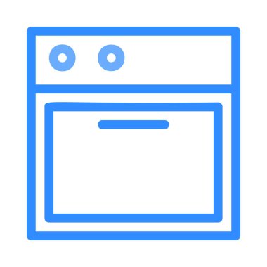 Fırın düz simgesi, vektör, illüstrasyon