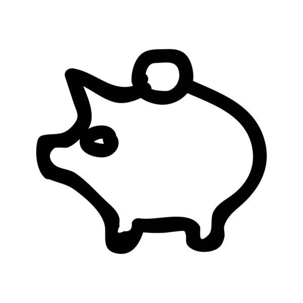 Piggy Bank Pictogram Vector Illustratie — Stockvector